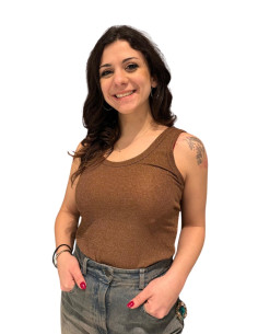 Canotta Donna Oro in Lurex Elasticizzato |ZAHJR