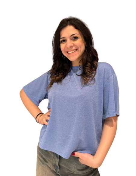 Maglia lurex cielo donna morbida Zahjr