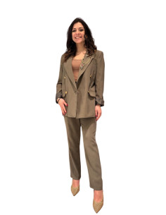 Pantalone Sigaretta con Cintura Militare Zahjr