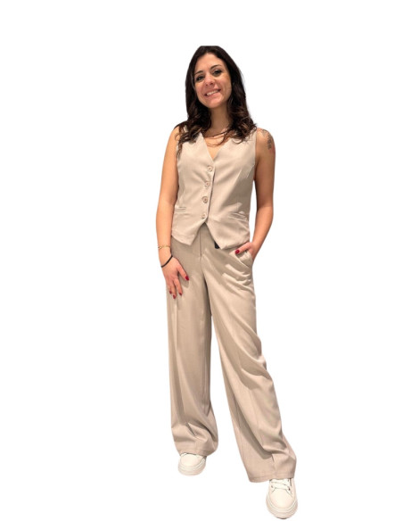 Gilet Corto 4 Bottoni Color Corda Zahjr