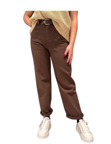 Pantalone Donna Gamba Dritta Vita Alta