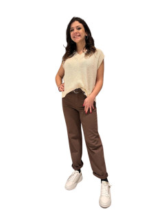 Pantalone Gamba Dritta Vita Alta
