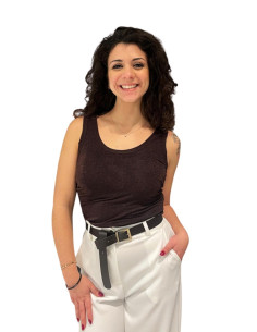 Canotta Donna Lurex Liscio Color Moro |ZAHJR