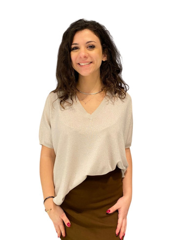 Gilet Over in Lurex Color Burro