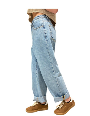 Jeans Boyfriend con Risvolto Donna