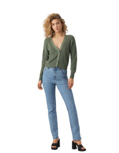 Cardigan Donna Verde Maglia Inglese Scollo V Vero Moda