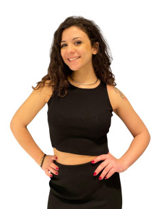 Top donna nero in costina Zahjr