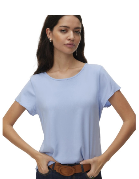 T-shirt Vero Moda Cielo - Orlo Stondato in Viscosa