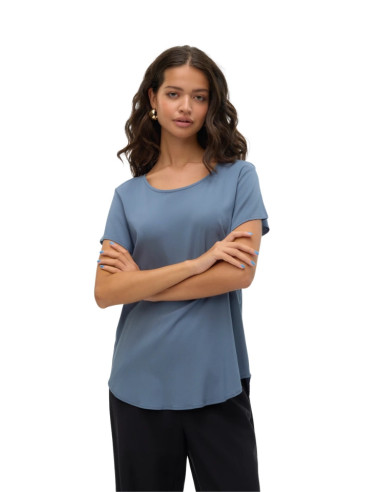 T-shirt Vero Moda Carta da Zucchero - Orlo Stondato in Eco-Viscosa