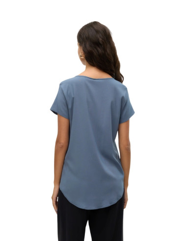 T-shirt Vero Moda Carta da Zucchero - Orlo Stondato in Eco-Viscosa