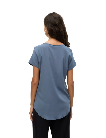 T-shirt Vero Moda Carta da Zucchero - Orlo Stondato in Eco-Viscosa