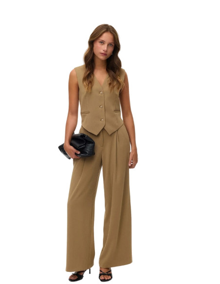 Gilet Sartoriale Vero Moda Donna con Scollo a V - Sabbia