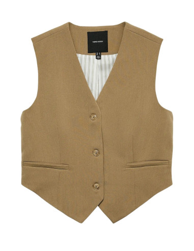 Gilet Sartoriale Vero Moda Donna con Scollo a V - Sabbia
