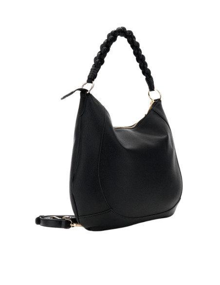 Borsa Sacca CafèNoir Total Black C3MF1018-NER | Manico Intrecciato