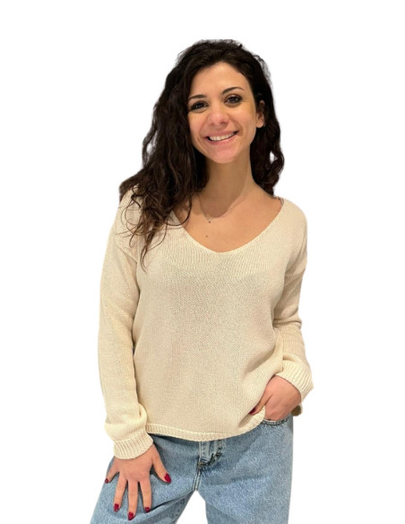 Maglioncino donna latte trama inglese Zahjr