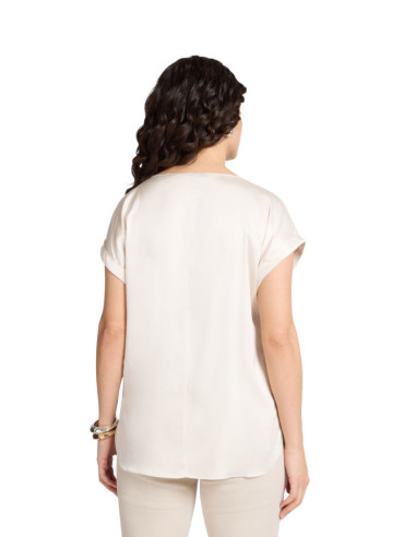Blusa Viscosa Donna Satin | Manica Corta Elegante