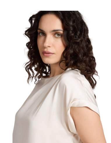 Blusa Viscosa Donna Satin | Manica Corta Elegante