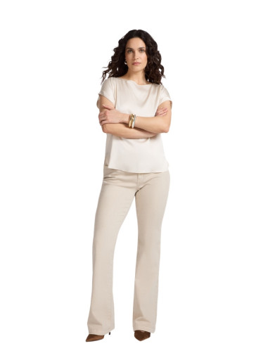 Blusa Viscosa Donna Satin | Manica Corta Elegante