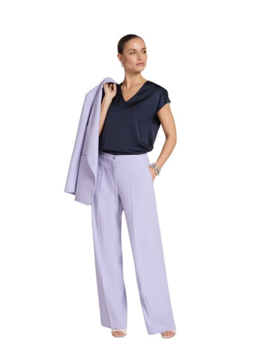 Blusa Blu Donna Scollo a V | Elegante Satin Fluida