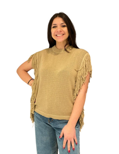 Gilet con frange King Kong corda | Stile boho chic in cotone