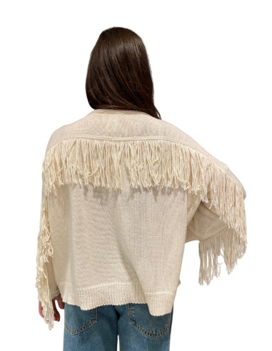 Cardigan donna frange burro King Kong