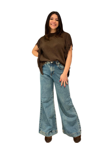 Jeans Palazzo Denim Effetto Vintage