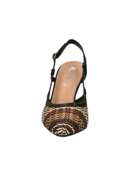 Chanel Rattan Beige-Nero Keys | Tacco 8 cm