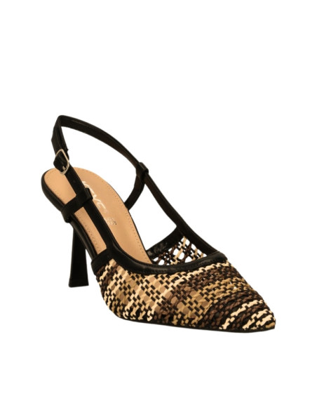 Chanel Rattan Beige-Nero Keys | Tacco 8 cm