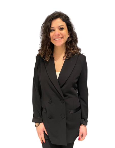Blazer doppiopetto nero Zahjr | Eleganza sartoriale slim fit