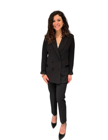 Pantalone scuba gamba dritta NERO