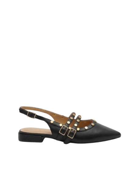 Keys 11984 Ballerina Slingback Nera con Borchie
