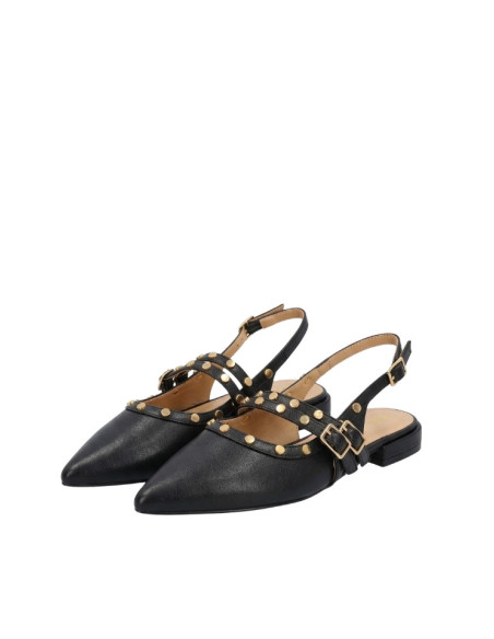 Keys 11984 Ballerina Slingback Nera con Borchie