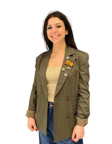 Giacca Doppiopetto con Spille Militare Motel