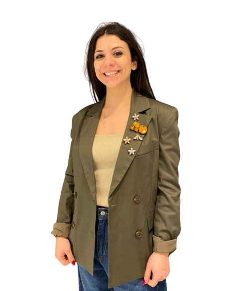 Giacca Doppiopetto con Spille Militare Motel