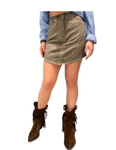 Gonna Denim Asimmetrica Effetto Vintage Fango
