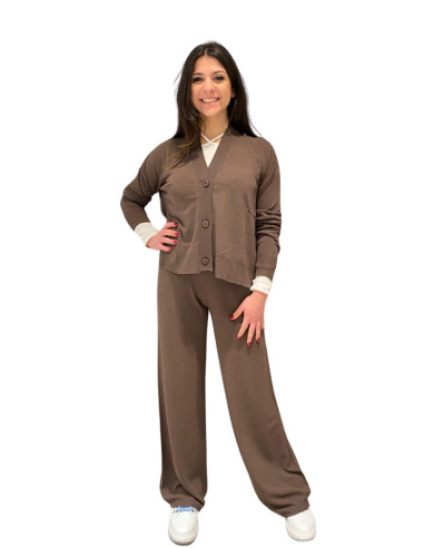 Pantalone donna King Kong in maglia marrone