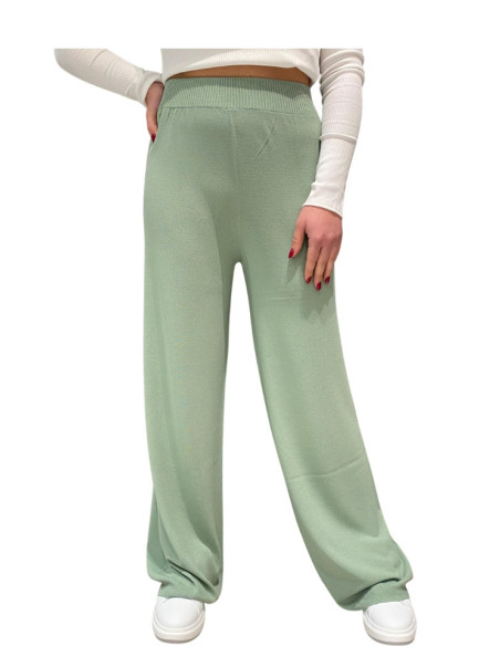 Pantalone Wide Leg in Maglia Muschio King Kong