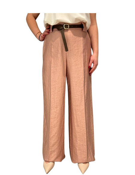 Pantapalazzo Rosa Effetto Crepe Donna