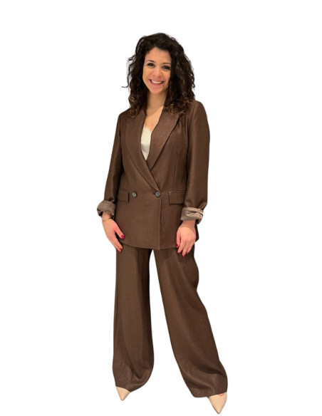 Pantalone palazzo moro donna effetto crepe Tensione In