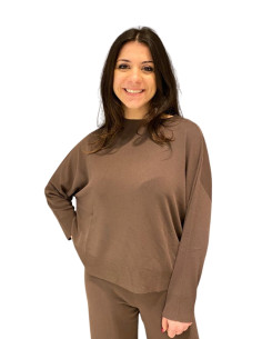 Maglia donna manica lunga marrone King Kong