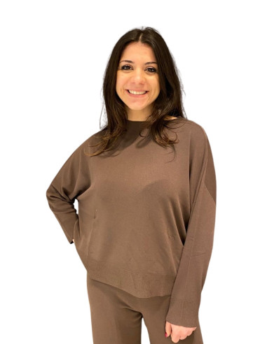 Maglia donna manica lunga marrone King Kong