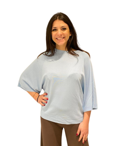 Maglia manica a gomito AZZURRO