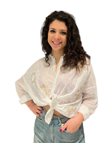 Camicia ricami LATTE