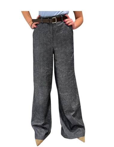 Jeans Palazzo Denim Effetto Melangiato Donna