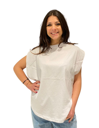 T-shirt over asimmetrica bianca donna King Kong