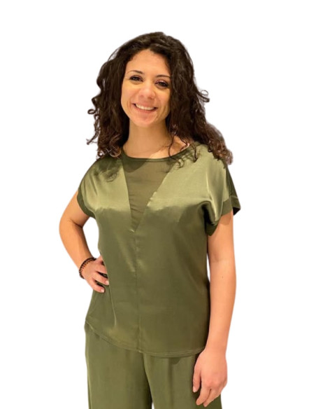 Casacca donna satin militare Zahjr