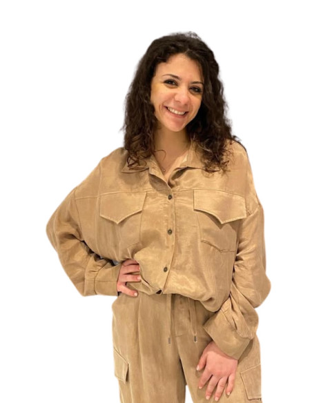 Camicia bomber tasche BEIGE