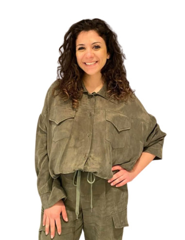 Camicia Bomber Militare con Tasche Zahjr