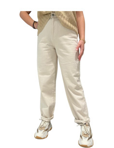 Jeans Barrel Donna Dettaglio Sfrangiato