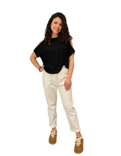 Pantalone baggy cotone LATTE